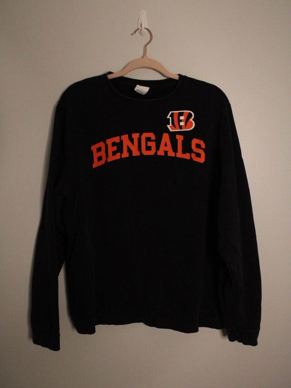Nike Black Crewneck Sweatshirt with Orange Bengals Logo